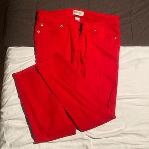 Express Red skinny jeans